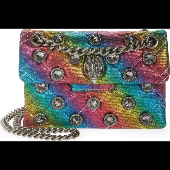 NWT KURT GEIGER LONDON Mini Rainbow Kensington Quilted Shoulder Bag